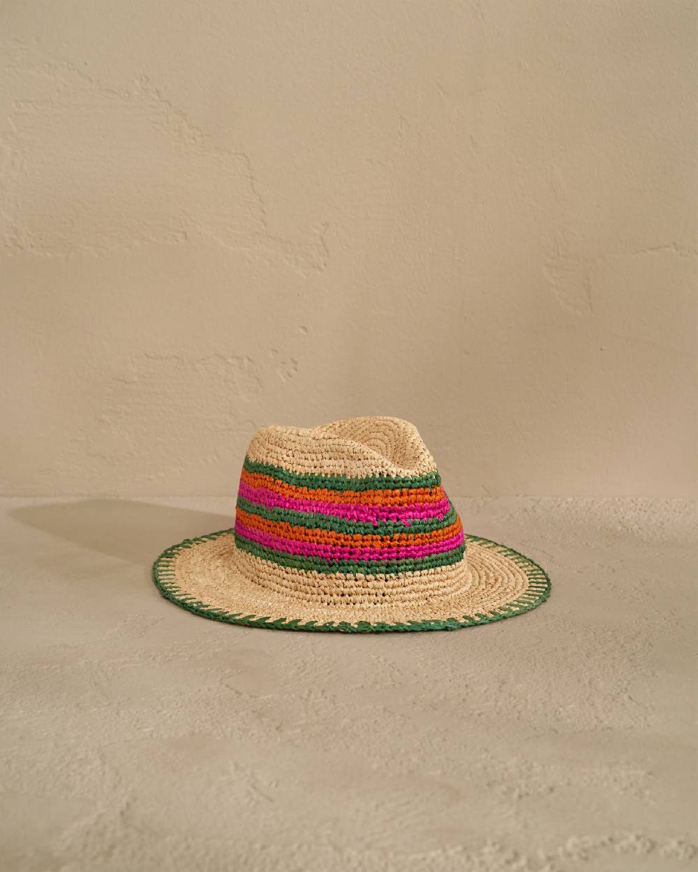 Manebí Raffia Panama Hat - Striped Striped Spedizione gratuita