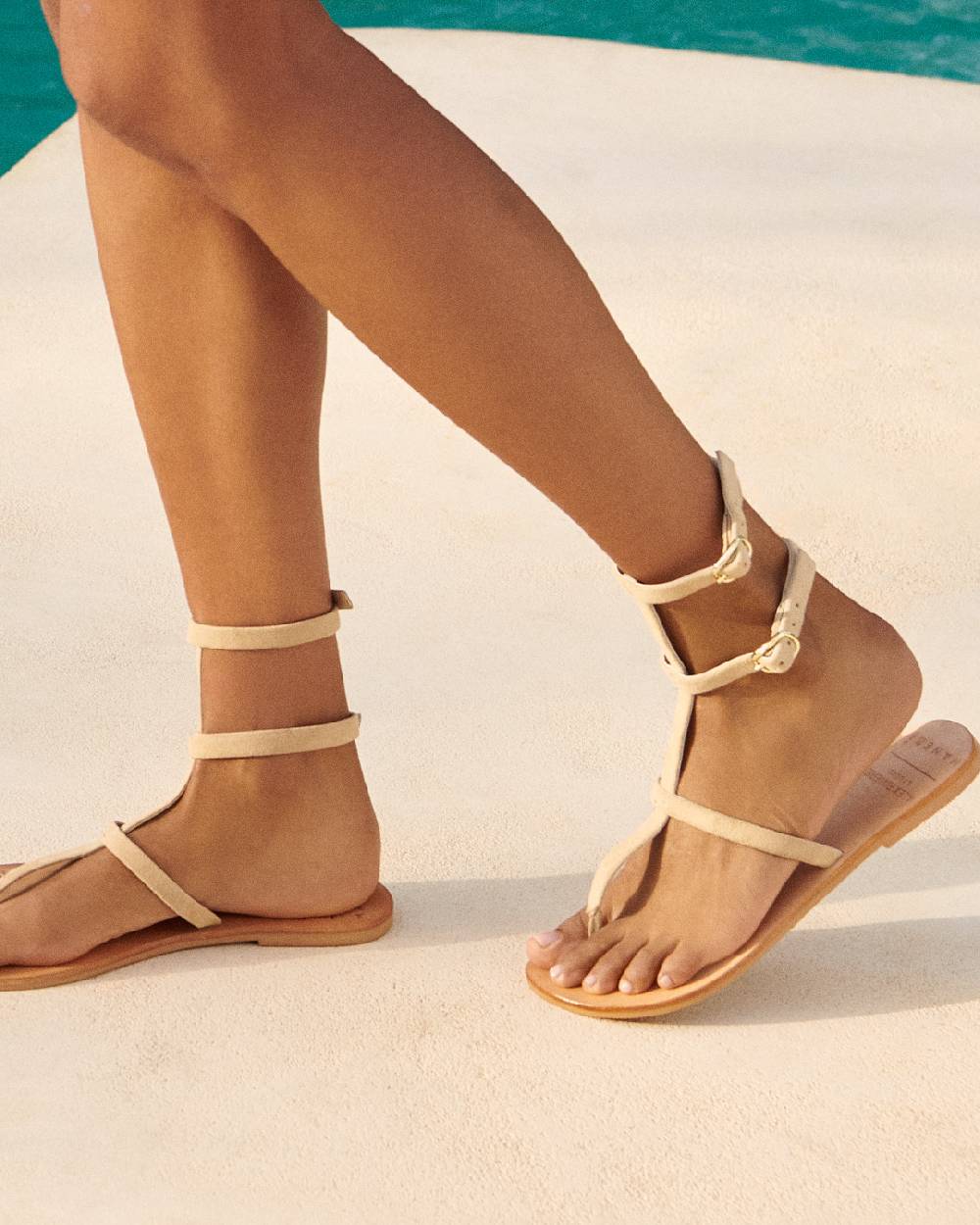 Manebí Triomphe Leather Sandals - Gladiator Champagne Beige Latest fashion