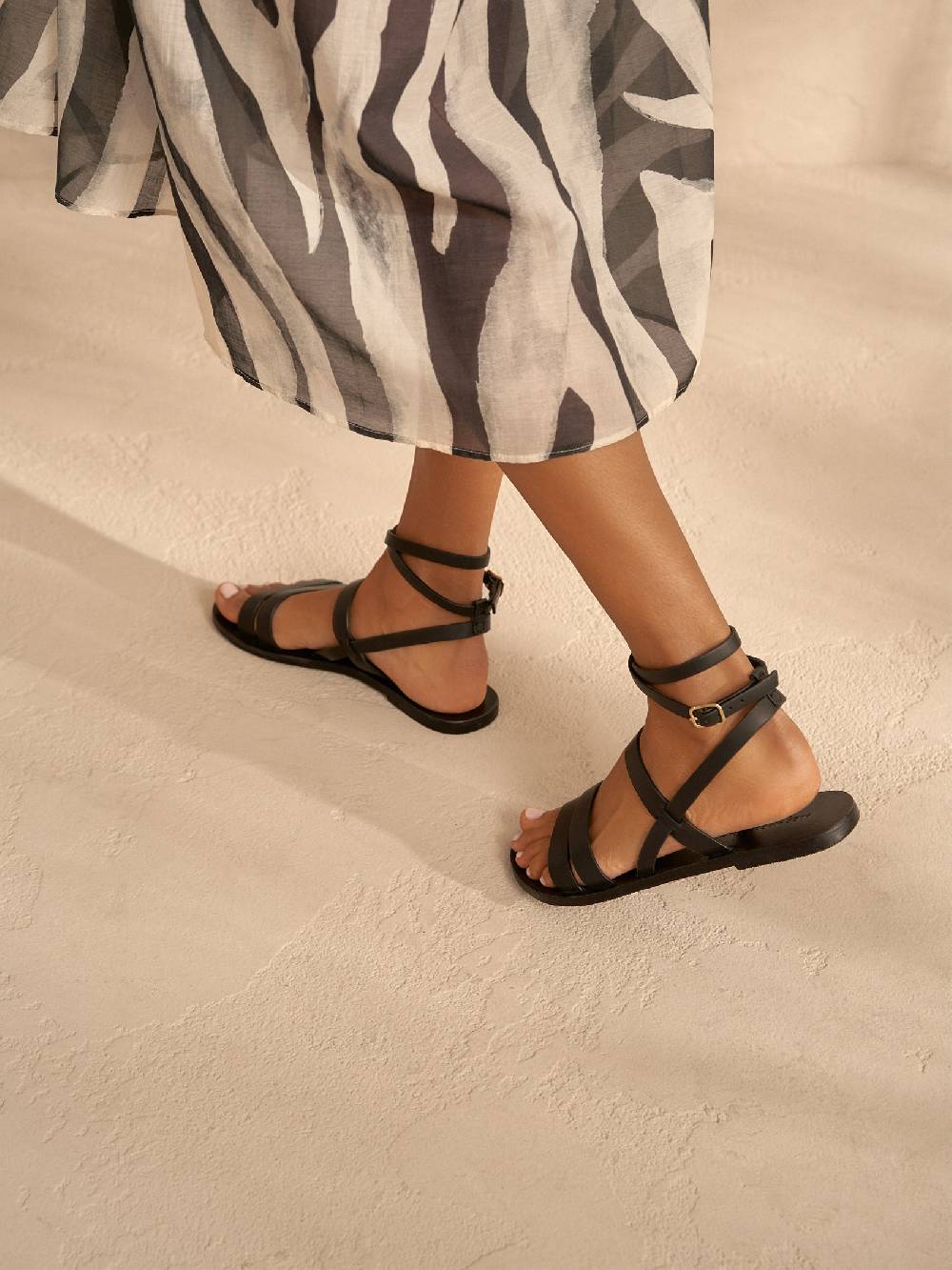 Manebí Mika Leather Sandals - Gladiator Black Offerte stagionali