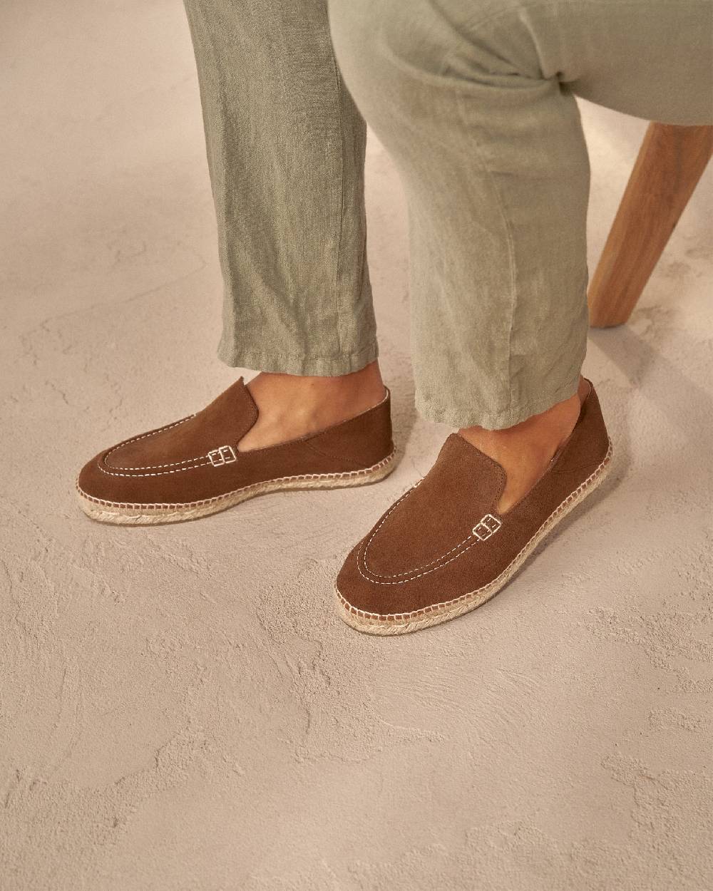 Manebí Mocassini Traveler Espadrillas in pelle scamosciata - Hamptons - Brown Sugar Fino al 60% di sconto