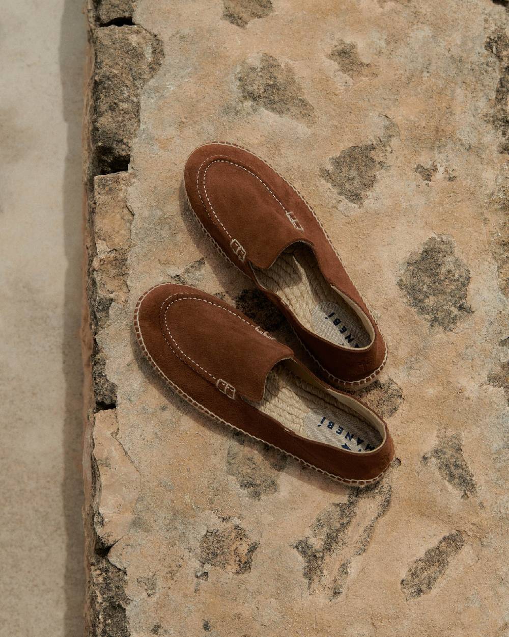 Manebí Mocassini Traveler Espadrillas in pelle scamosciata - Hamptons - Brown Sugar Fino al 60% di sconto