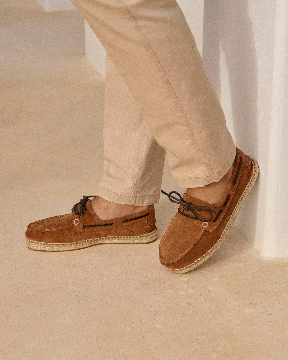 Manebí Suede Boat-Shoes Espadrilles - Hamptons Brown Sugar Sostegno trimestrale
