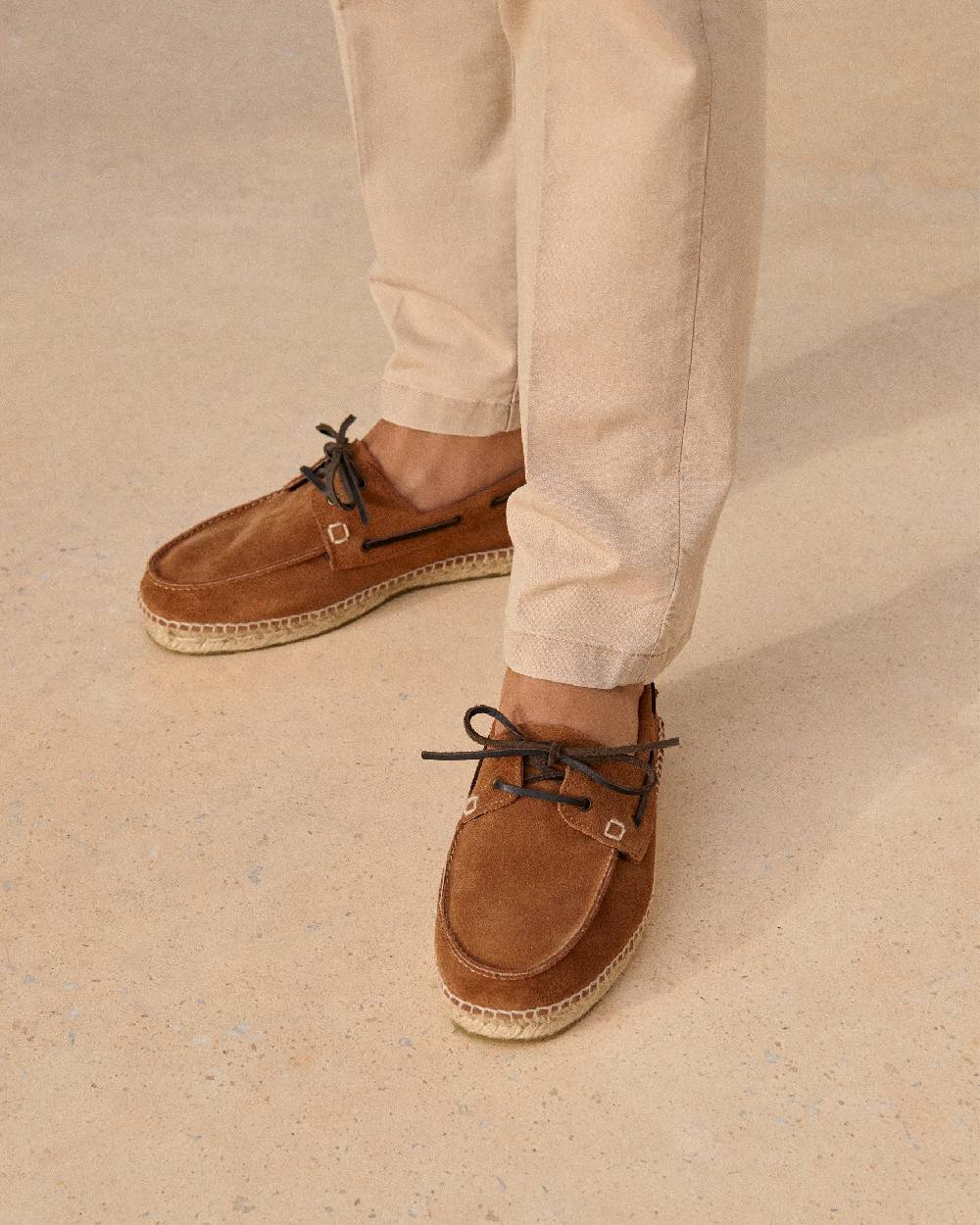 Manebí Suede Boat-Shoes Espadrilles - Hamptons Brown Sugar Sostegno trimestrale
