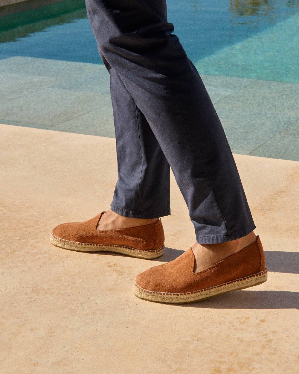 Manebí Espadrillas flat in pelle scamosciata - Hamptons - Brown Sugar Super sconto