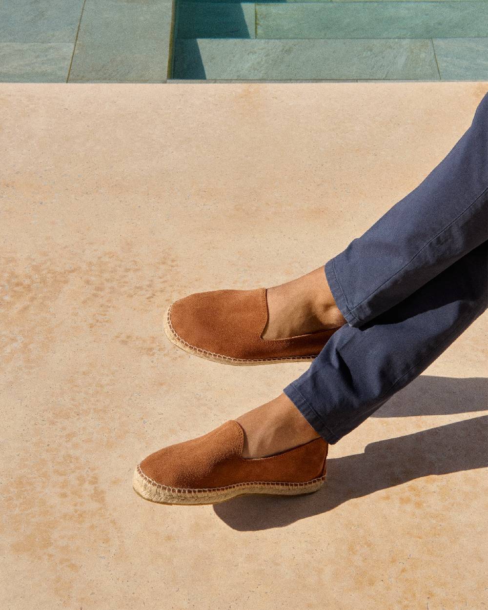 Manebí Espadrillas flat in pelle scamosciata - Hamptons - Brown Sugar Super sconto