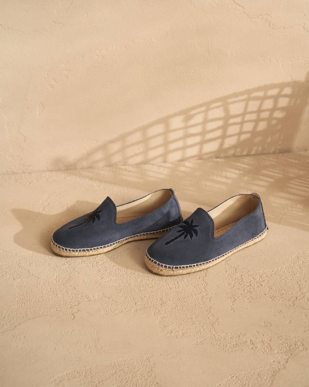 Manebí Espadrillas piatte in pelle scamosciata - Palm Springs - Blu Patriot + Palmo in tono Black Friday Prezzi