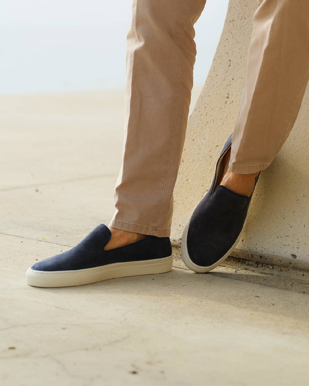 Manebí Slip-On in pelle scamosciata - Hamptons - Patriot Blu Vendita
