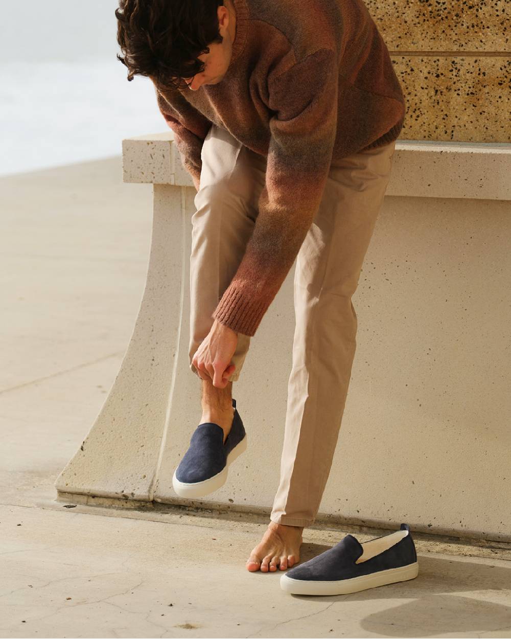 Manebí Slip-On in pelle scamosciata - Hamptons - Patriot Blu Vendita