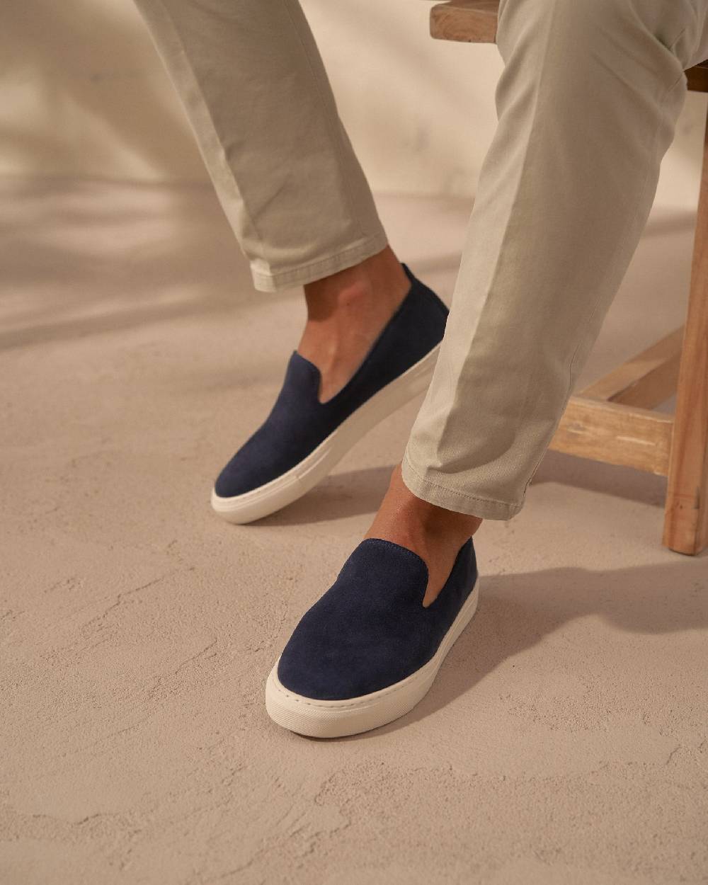 Manebí Slip-On in pelle scamosciata - Hamptons - Patriot Blu Vendita