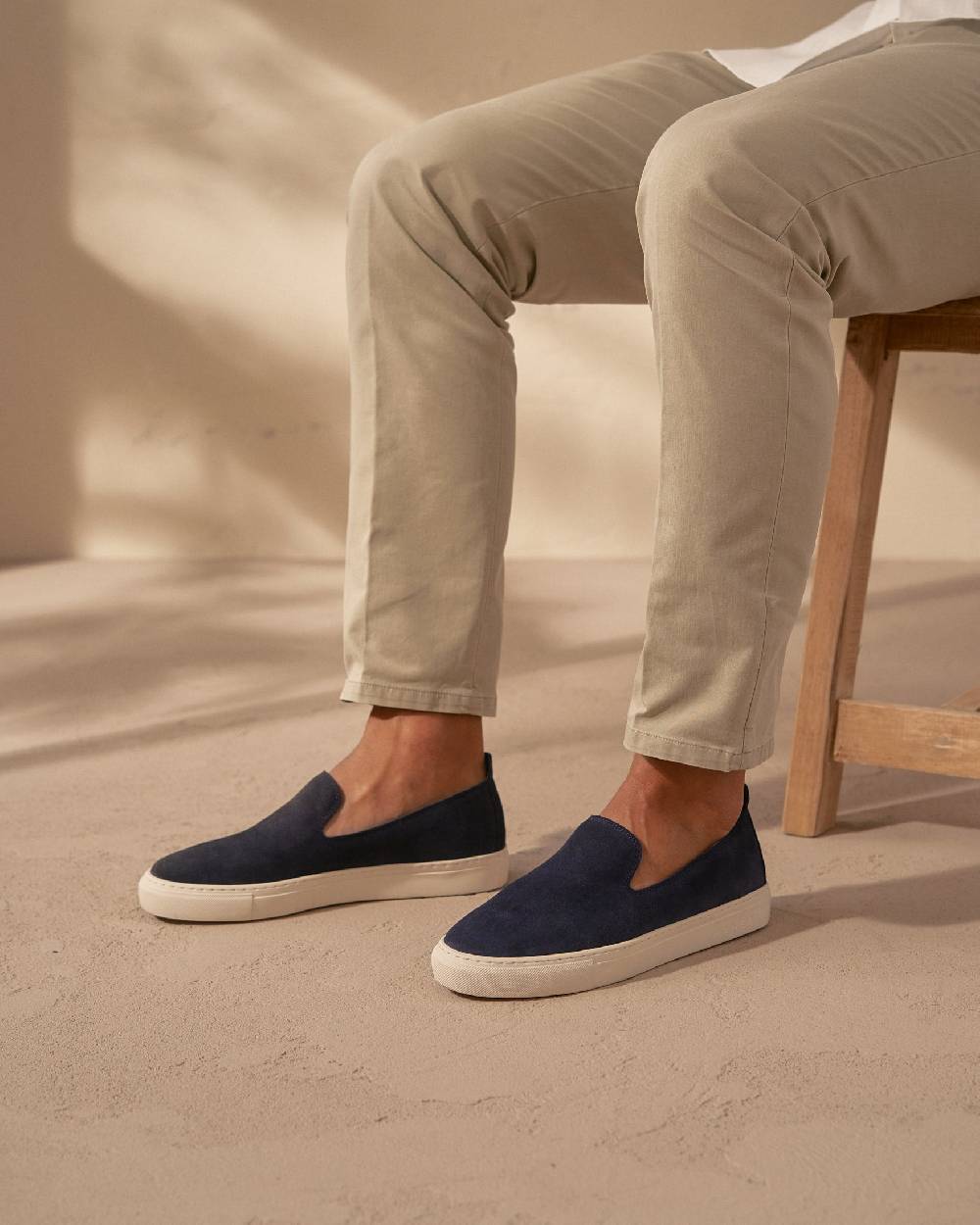 Manebí Slip-On in pelle scamosciata - Hamptons - Patriot Blu Vendita