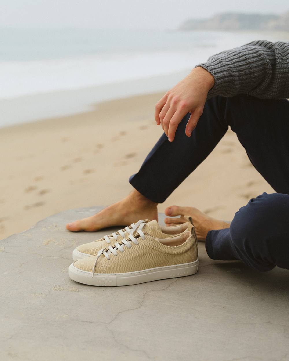 Manebí Sneakers Chevron in cotone - Yucatán - Natural Promozione