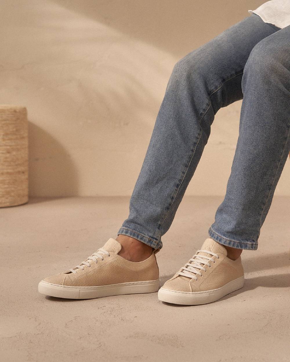 Manebí Sneakers Chevron in cotone - Yucatán - Natural Promozione
