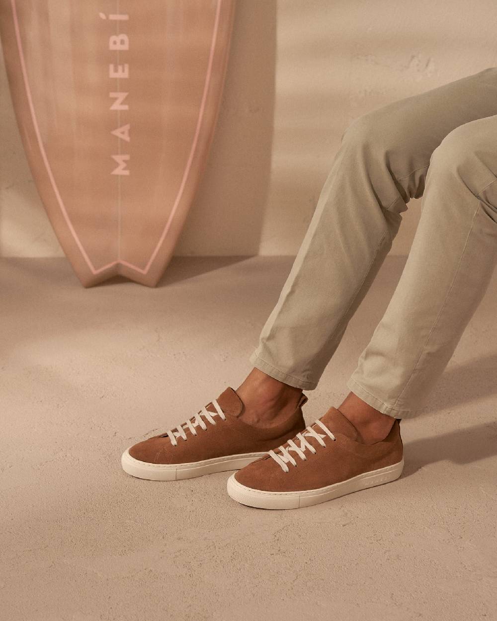 Manebí Sneakers in pelle scamosciata - Hamptons - brown sugar Pezzi Unici