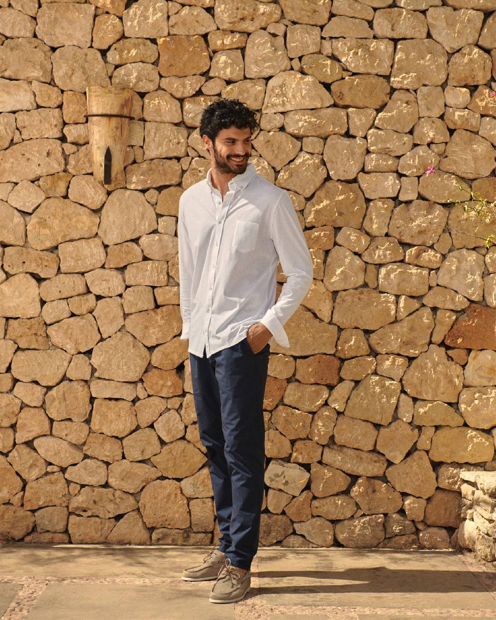 Manebí Organic Cotton Pedro Shirt - Long Sleeves White Acquista Ora