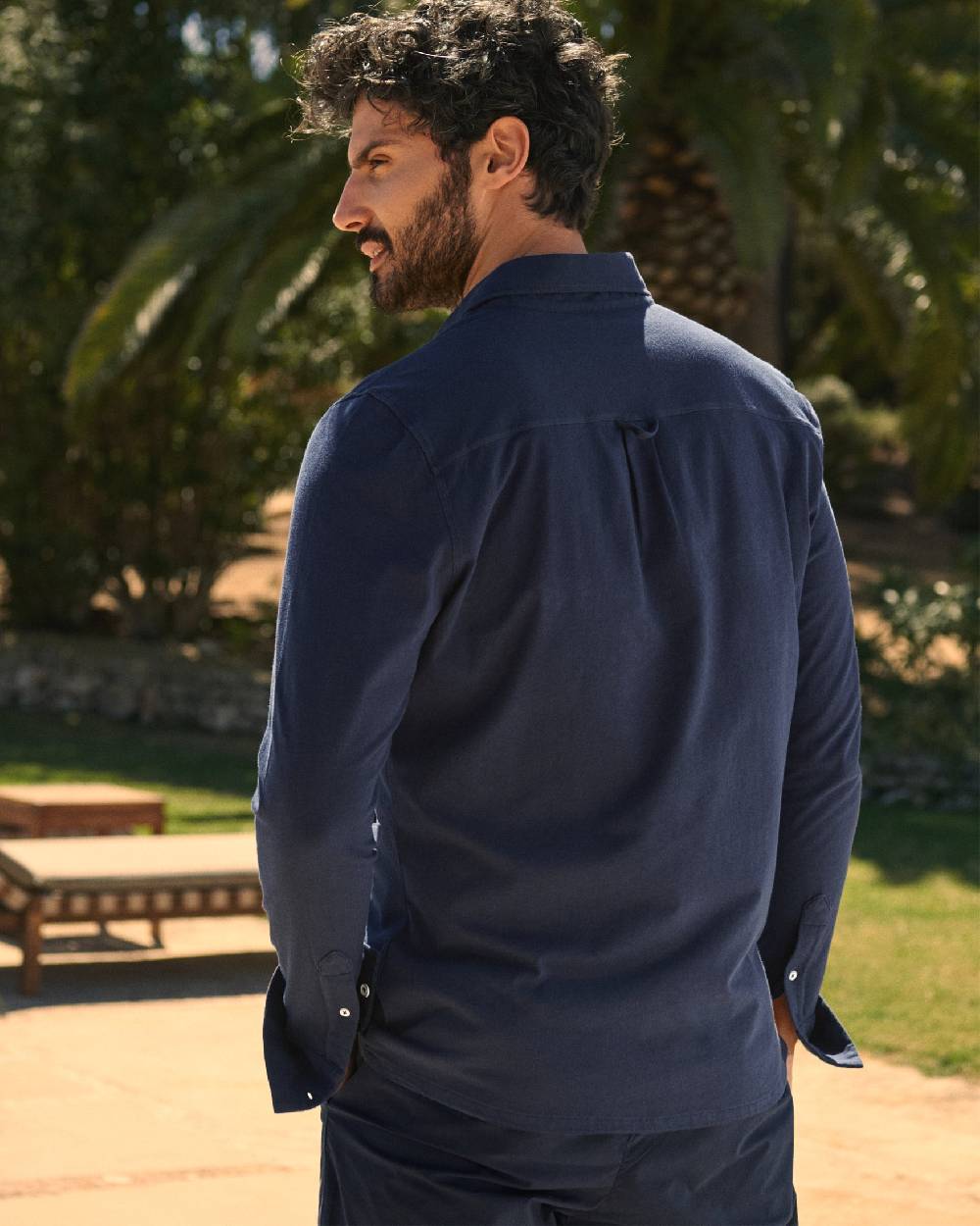 Manebí Organic Cotton Pedro Shirt - Long Sleeves Navy Consegna Veloce