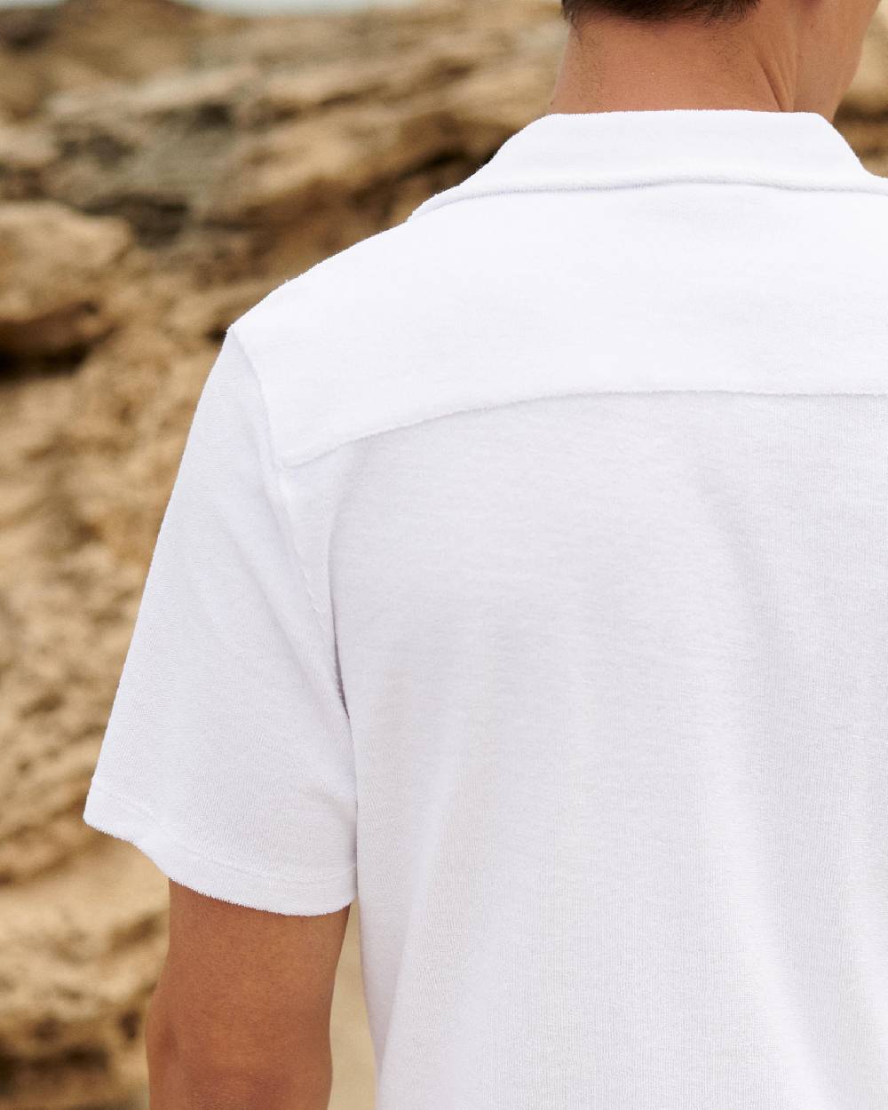 Manebí Organic Terry Cotton|Luigi Shirt - Short Sleeves White Promozione Limitata