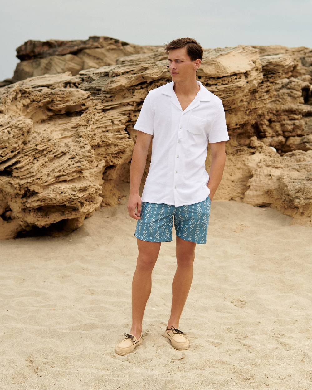Manebí Organic Terry Cotton|Luigi Shirt - Short Sleeves White Promozione Limitata