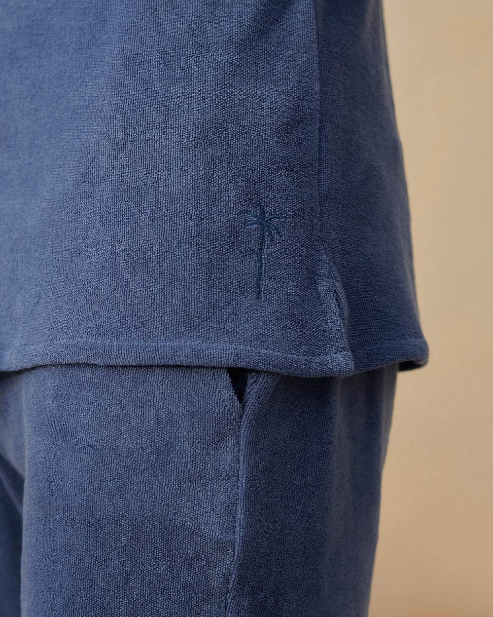 Manebí Organic Terry Cotton|Luigi Shirt - Short Sleeves Night Shadow Blue Presa