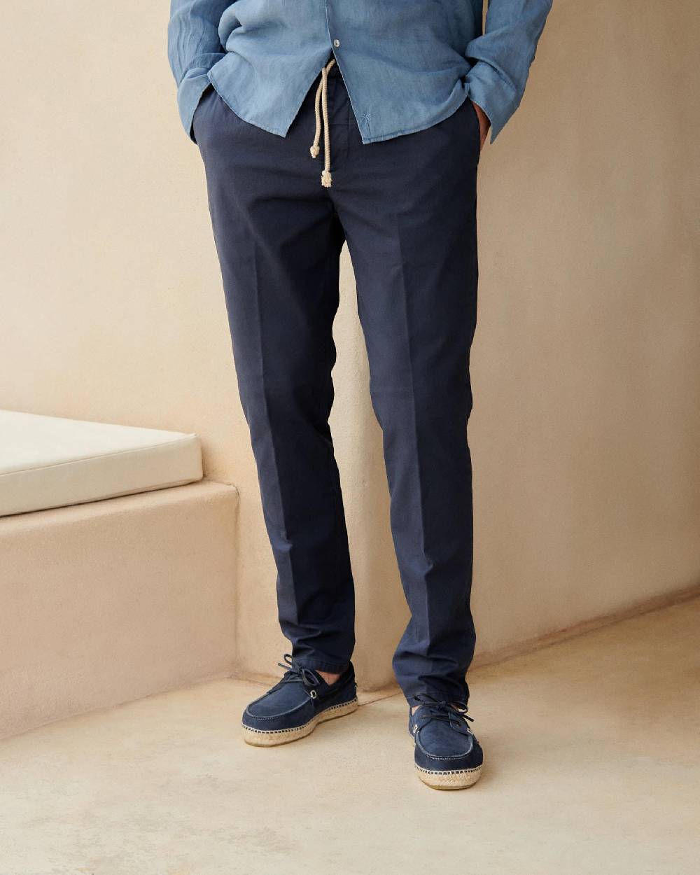 Manebí Stonewashed Cotton| Venice Trousers - Night Blue Economico