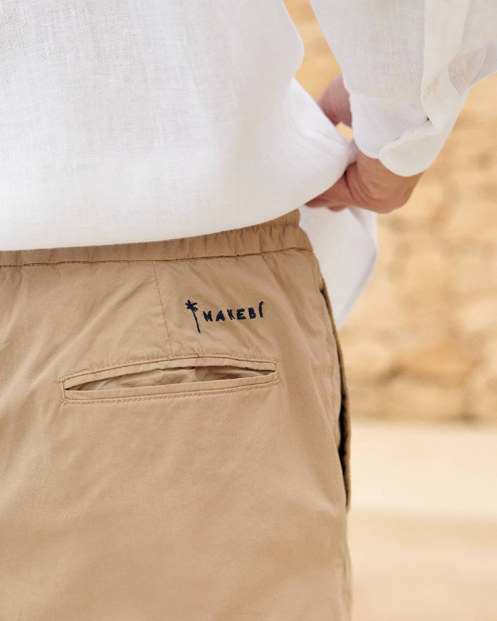 Manebí Ultra-Light Cotton Venice Trousers - Kaki Beige Outlet