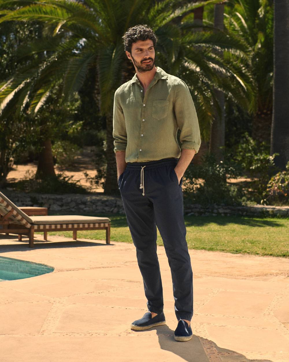 Manebí Ultra-Light Cotton Venice Trousers - Night Blue In Vendita