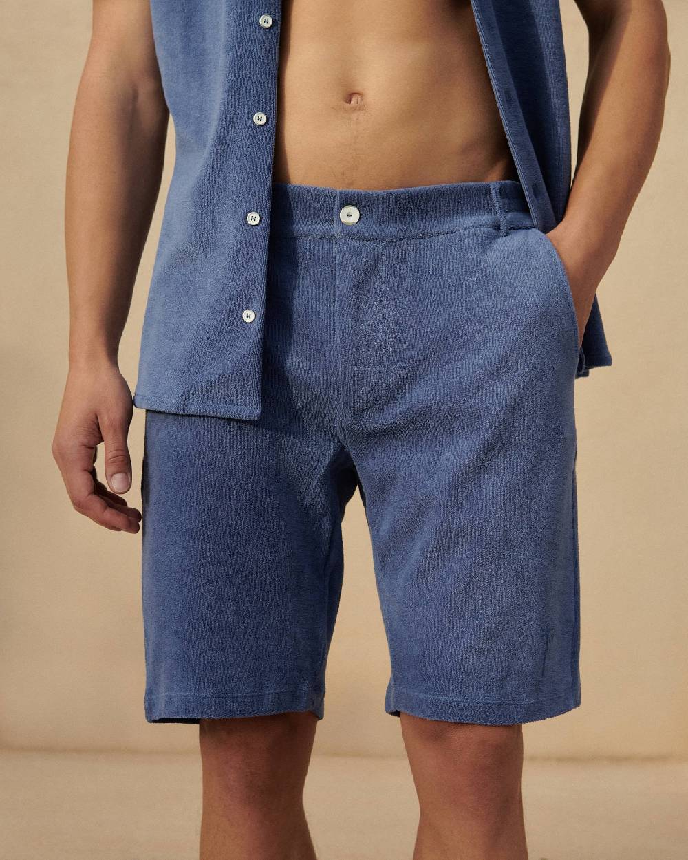 Manebí Organic Terry Cotton Vincenzo Shorts - Navy Saldi