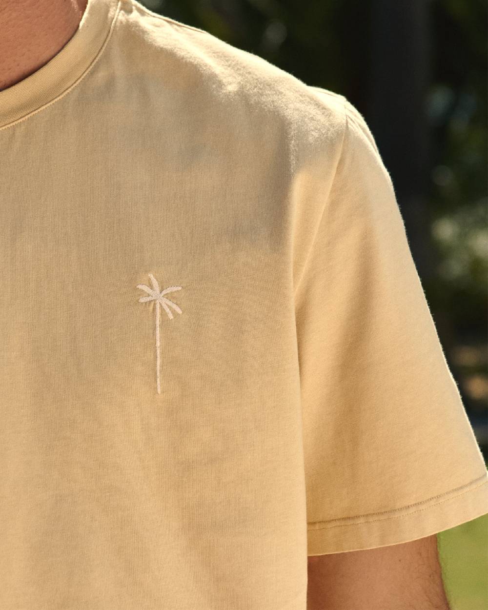 Manebí Jersey L. A. T-Shirt - Embroidered Sand Matching Palm And Back Logo Embroidery Negozio online di fabbrica