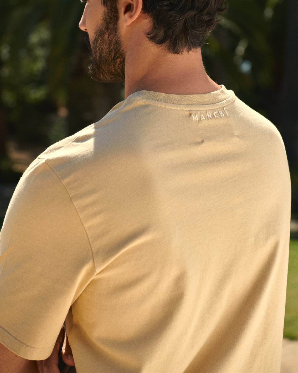 Manebí Jersey L. A. T-Shirt - Embroidered Sand Matching Palm And Back Logo Embroidery Negozio online di fabbrica
