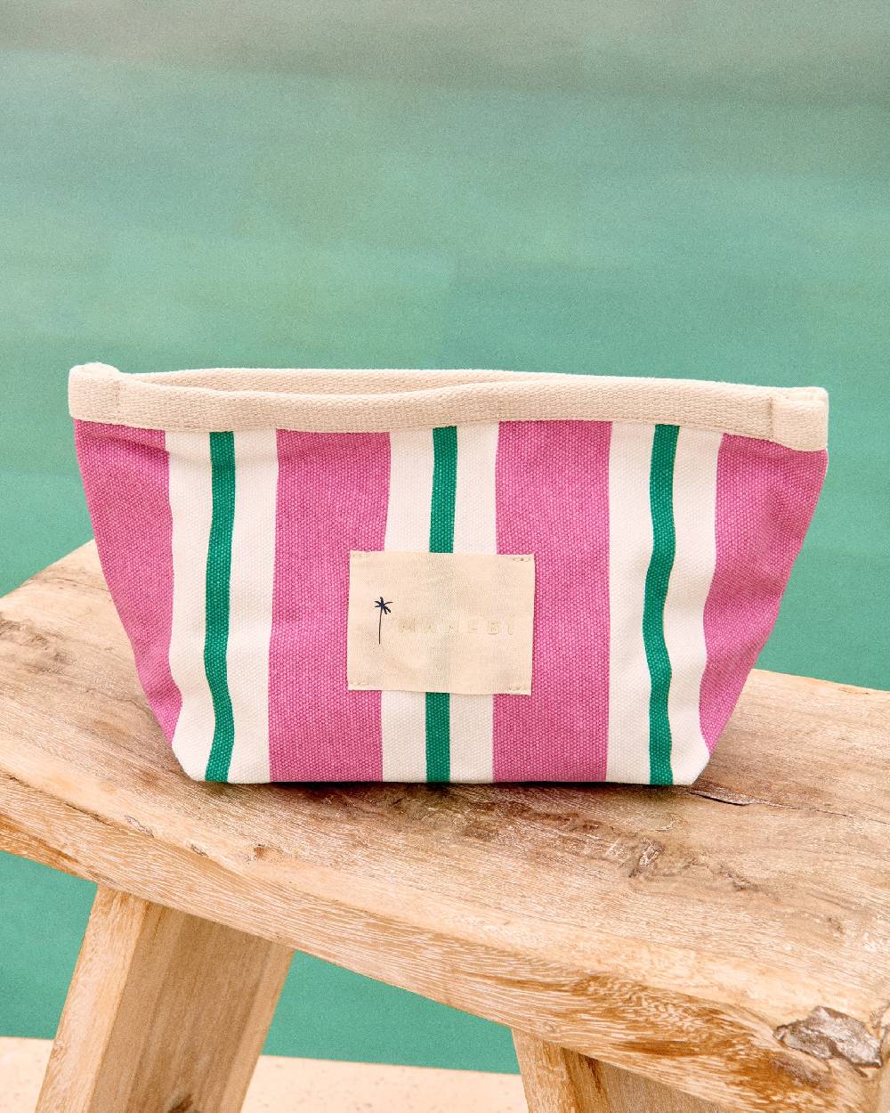Manebí Canvas Tender2Tote - Portofino Pink And Green Stripes Latest fashion