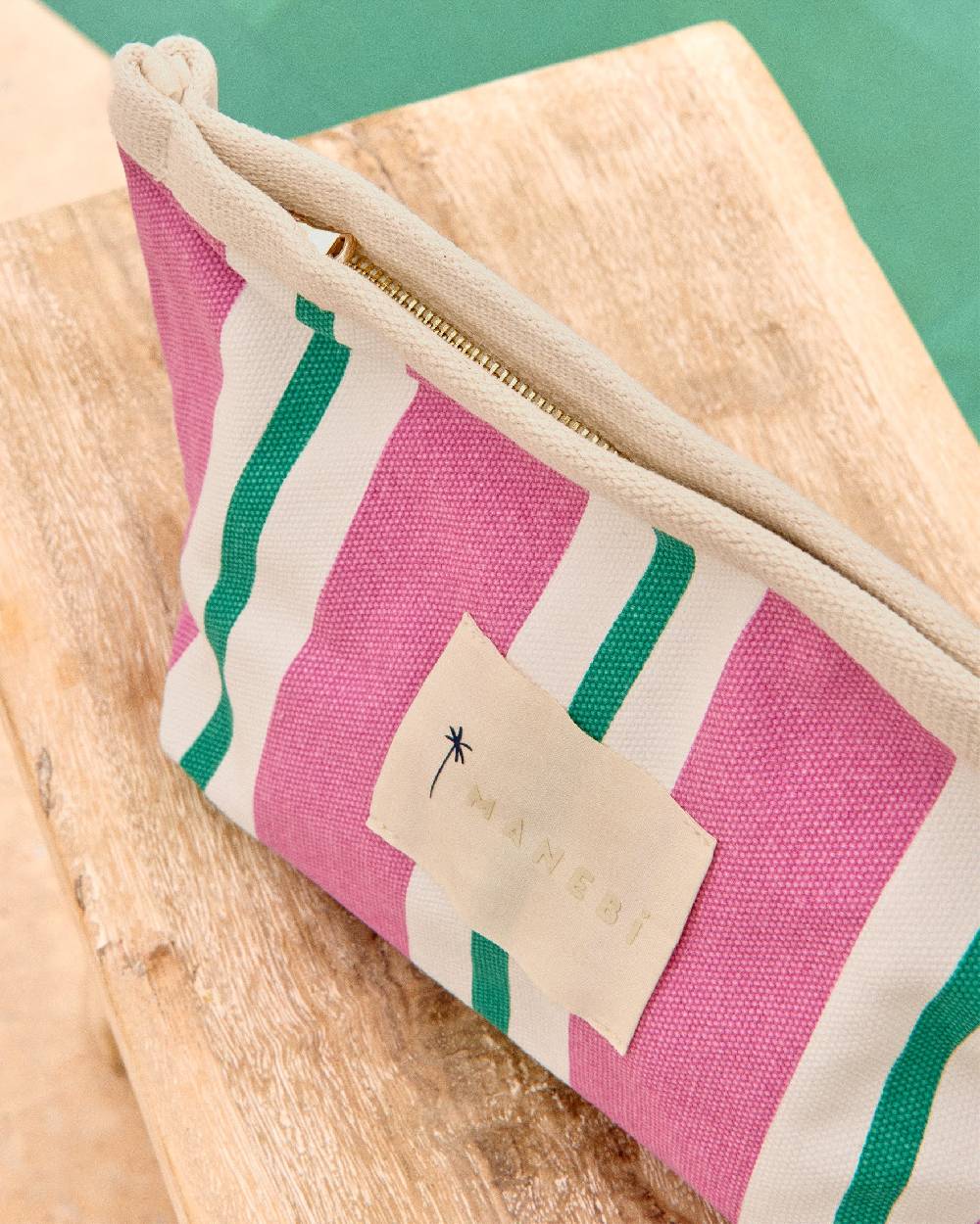 Manebí Canvas Tender2Tote - Portofino Pink And Green Stripes Latest fashion