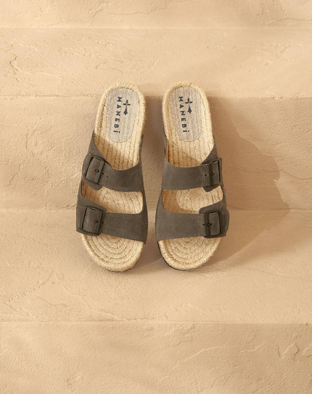 Manebí Suede Nordic Sandals - Hamptons Carbon Grey Ultimo giorno