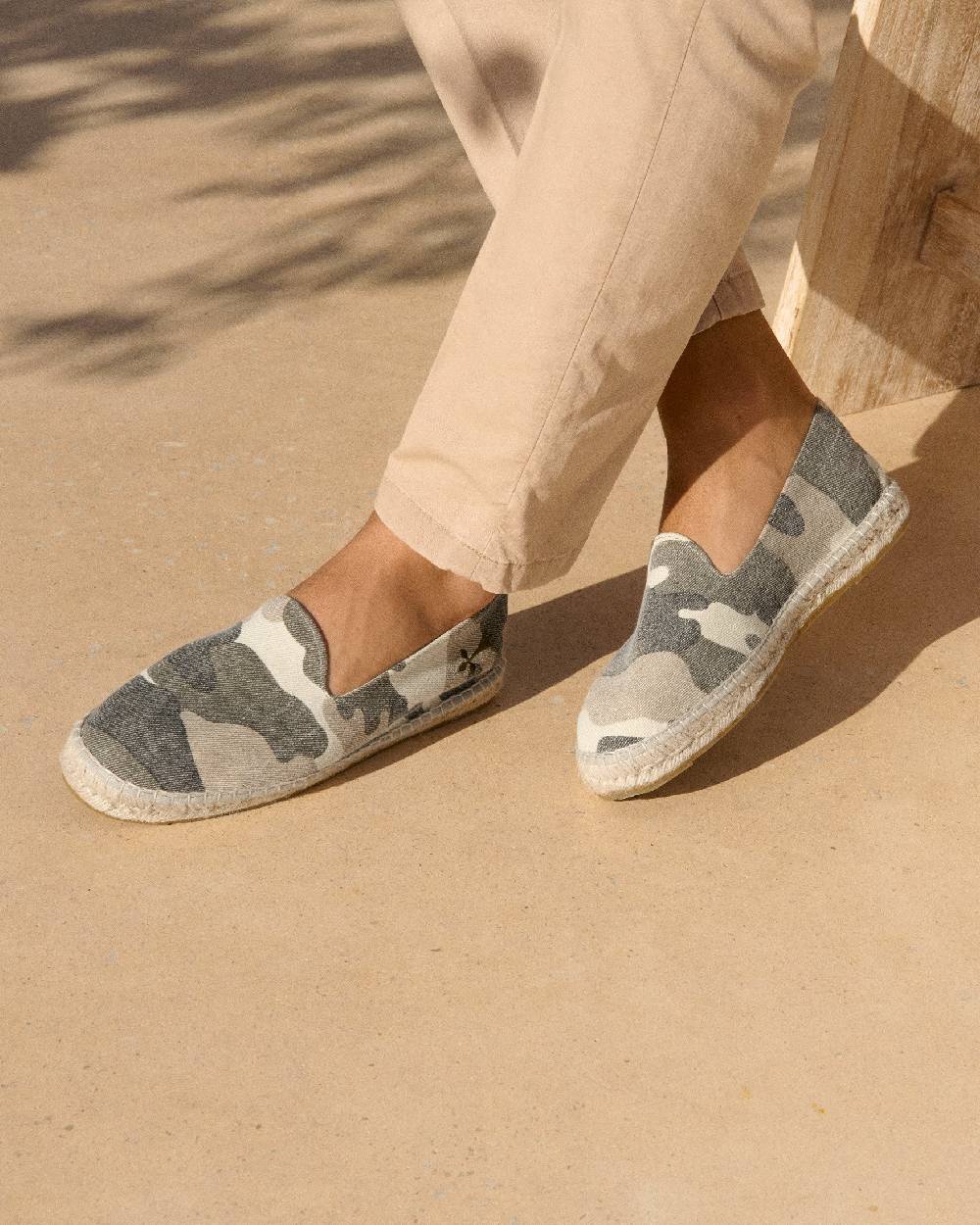 Manebí Printed Canvas Espadrilles - Dakar Camouflage White and Green Only for today