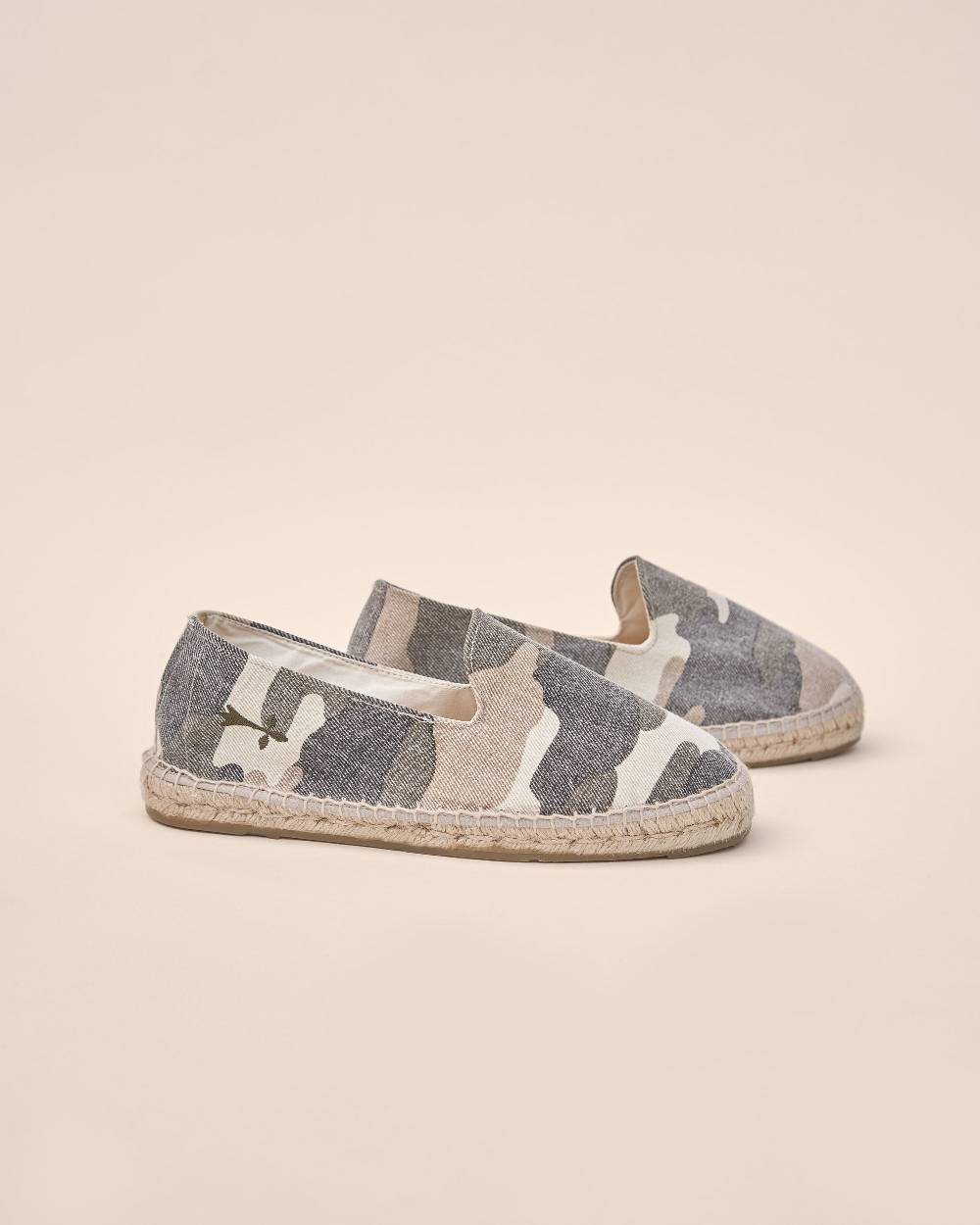 Manebí Printed Canvas Espadrilles - Dakar Camouflage White and Green Only for today