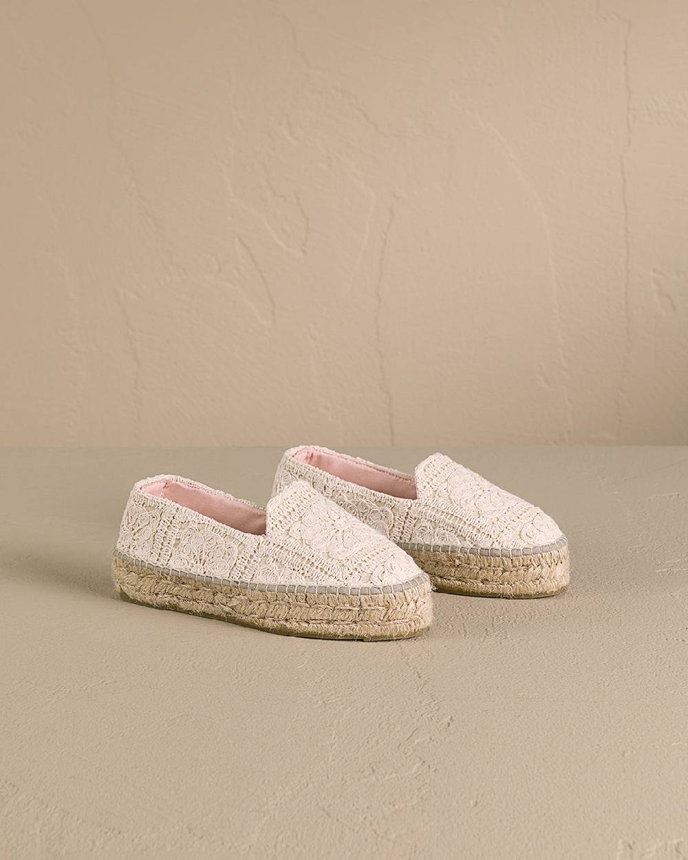 Manebí Cotton Crochet|Double Sole Espadrilles - Natural 50% di sconto per tempo limitato