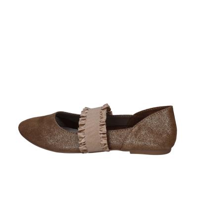 ﻿scarpe donna CAFè NOIR ballerine platino pelle scamosciata oro BC608 Pezzi Unici