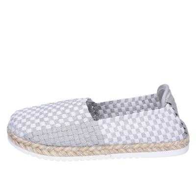 scarpe donna CAFè NOIR espadrillas argento tessuto bianco MEA901 BF480 Fino Al -60%