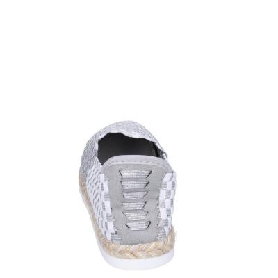scarpe donna CAFè NOIR espadrillas argento tessuto bianco MEA901 BF480 Fino Al -60%