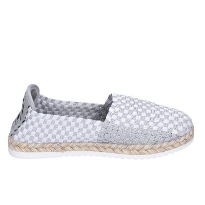 scarpe donna CAFè NOIR espadrillas argento tessuto bianco MEA901 BF480 Fino Al -60%