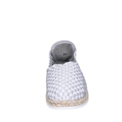 scarpe donna CAFè NOIR espadrillas argento tessuto bianco MEA901 BF480 Fino Al -60%