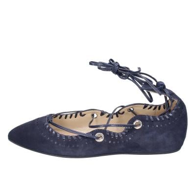 scarpe donna CAFè NOIR ballerine blu camoscio MED507 BF402 Affare Del Giorno