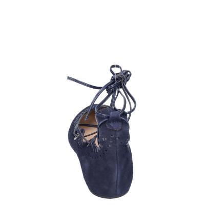 scarpe donna CAFè NOIR ballerine blu camoscio MED507 BF402 Affare Del Giorno