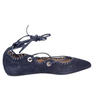 scarpe donna CAFè NOIR ballerine blu camoscio MED507 BF402 Affare Del Giorno