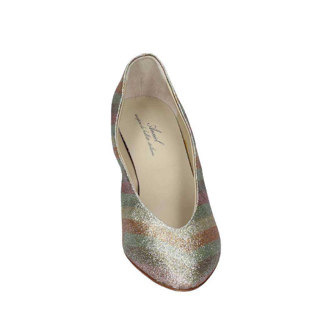 scarpe donna ANNIEL decollete oro glitter EX224 Qualità