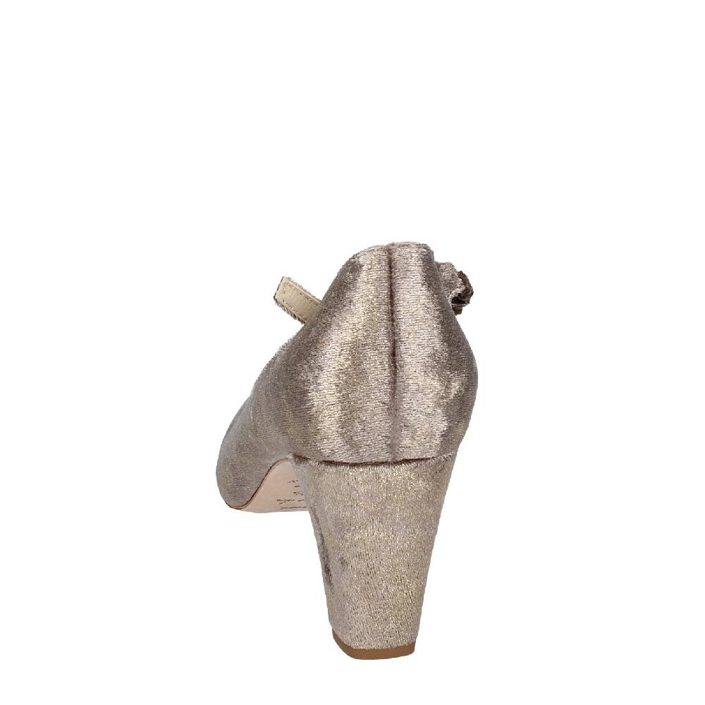 scarpe donna ANNIEL decollete beige velluto oro EX278 Vendita
