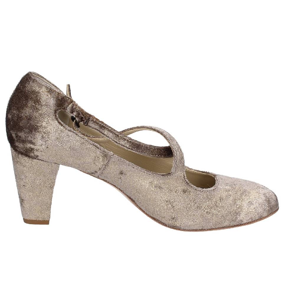 scarpe donna ANNIEL decollete beige velluto oro EX278 Vendita