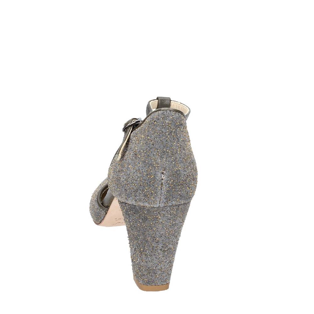 scarpe donna ANNIEL decollete verde pelle oro camoscio EX280 Qualità Garantita