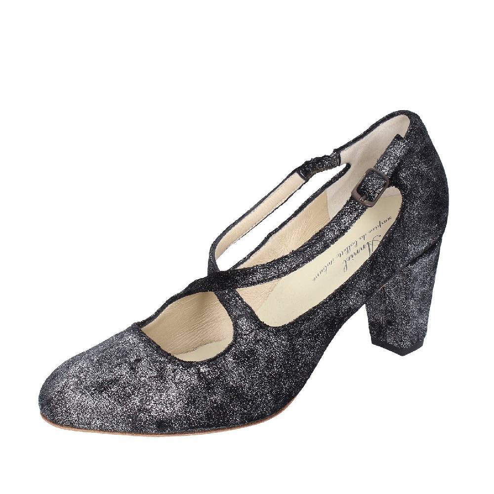 scarpe donna ANNIEL decollete nero tessuto argento EX272 Acquista Ora