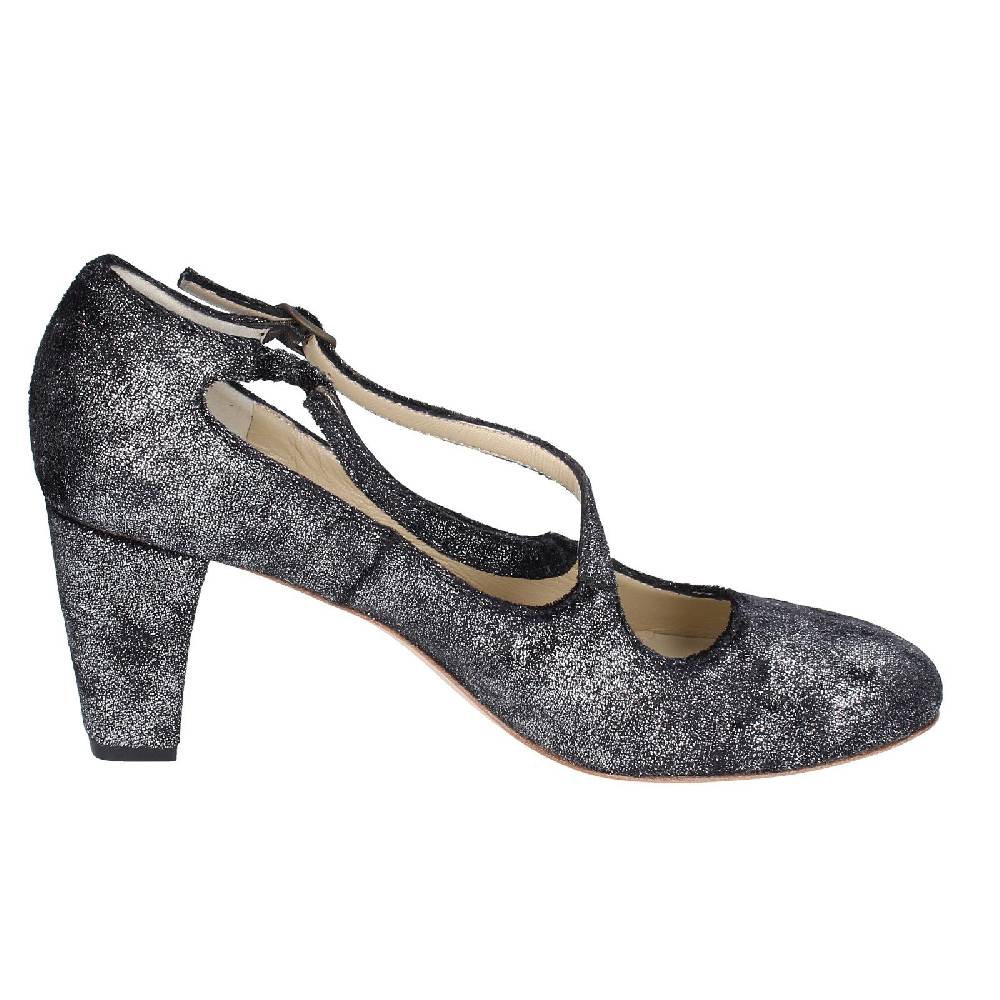 scarpe donna ANNIEL decollete nero tessuto argento EX272 Acquista Ora