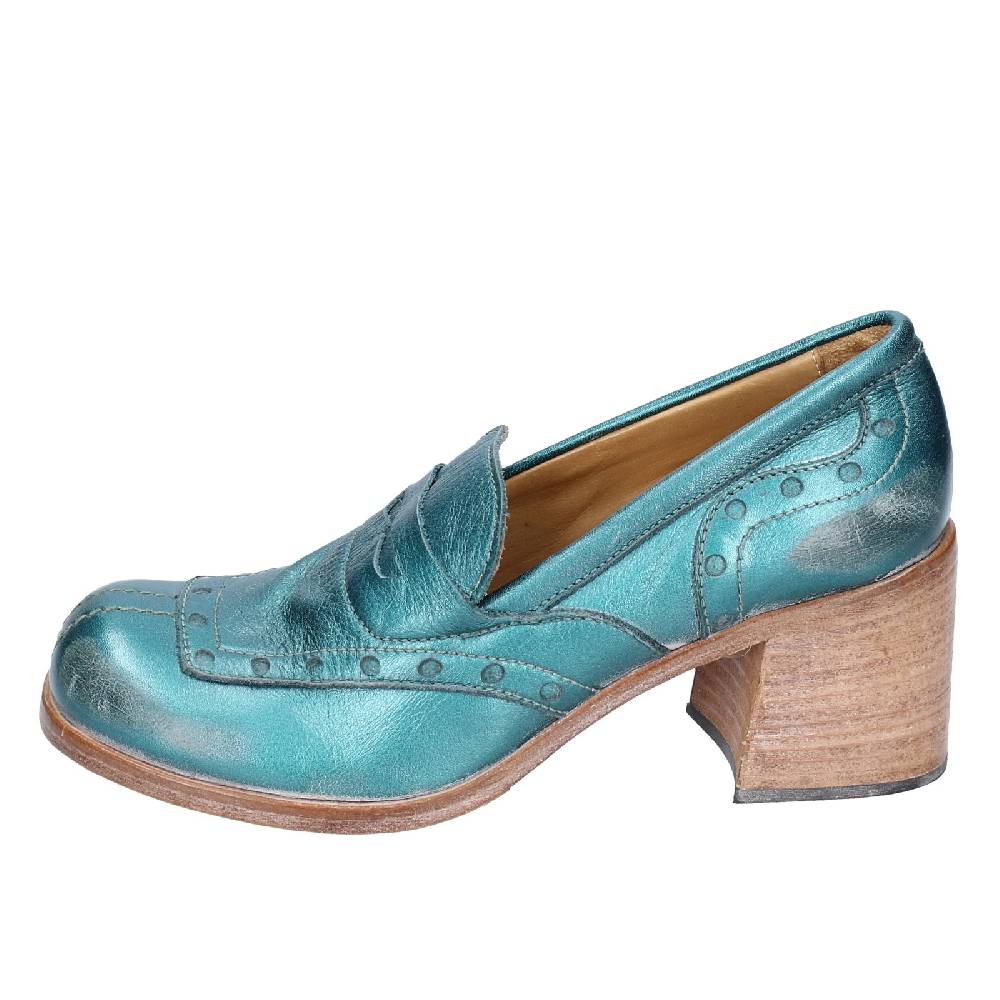scarpe donna MOMA mocassini verde pelle 47406E VINTAGE EX447 Saldi Di Fabbrica
