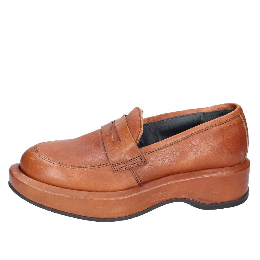 scarpe donna MOMA mocassini marrone pelle 82301E EY562 Nuova